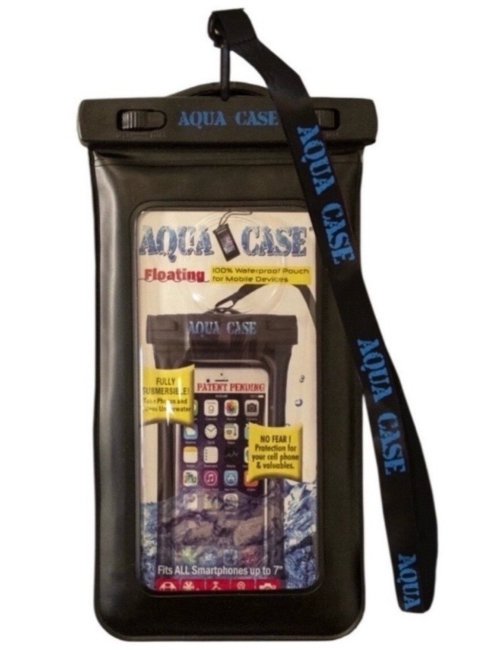 Floating Waterproof Phone Pouch Black Submersible Case Dry Bag Universal Boat 7"